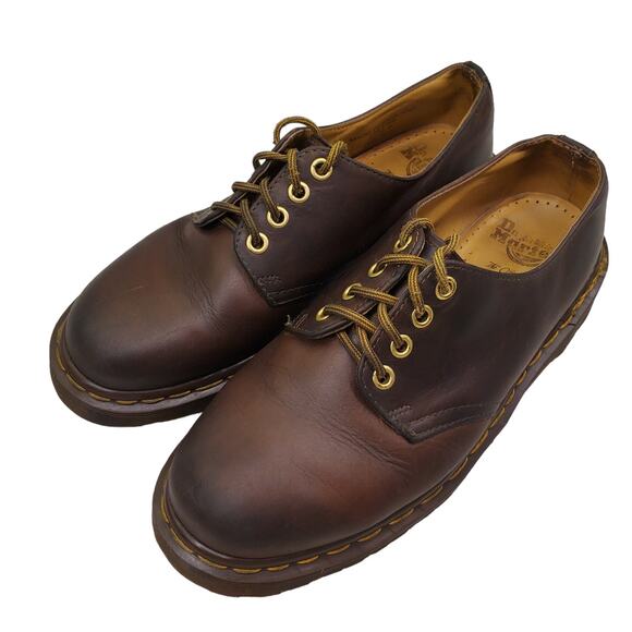 Vintage Doc Martens Brown Leather Oxfords Made in England Derby Shoes US 8 - Picture 1 of 13
